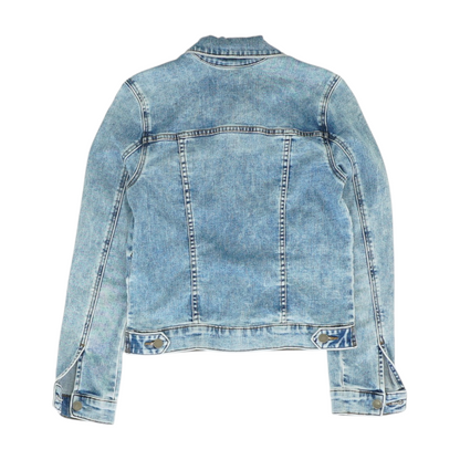 Blue Solid Denim Jacket