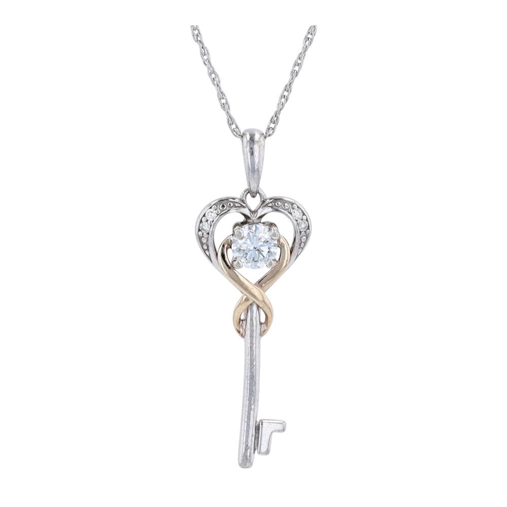 1/5 ctw Sterling Silver Lab Grown Diamond Pendant Necklace
