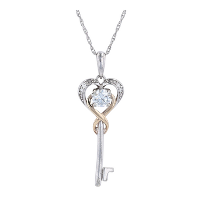 1/5 ctw Sterling Silver Lab Grown Diamond Pendant Necklace