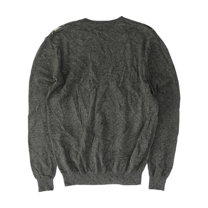 Gray Argyle Pullover Sweater