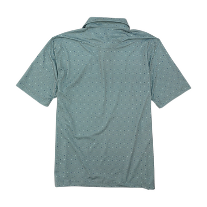 Green Floral Short Sleeve Polo