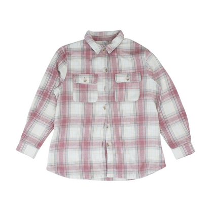 Pink Plaid Flannel Button Down