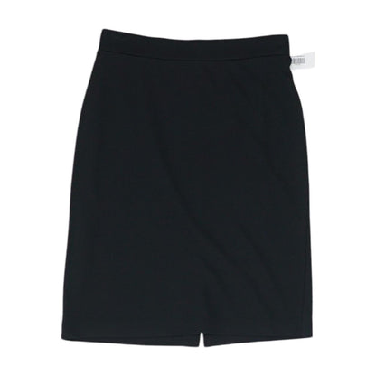 Black Solid Midi Skirt