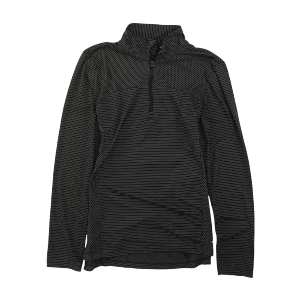 Gray Striped 1/4 Zip Pullover