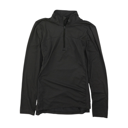 Gray Striped 1/4 Zip Pullover