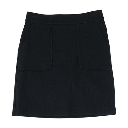 Black Solid Mini Skirt