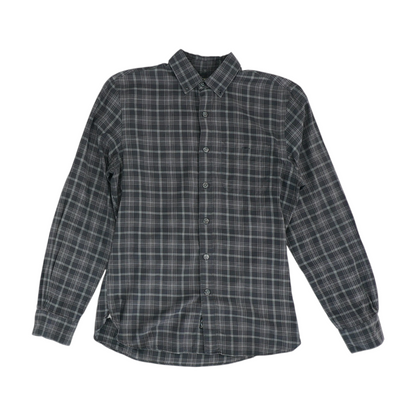 Gray Plaid Long Sleeve Button Down