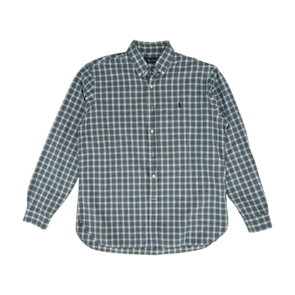 Blue Plaid Long Sleeve Button Down