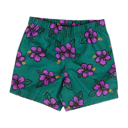 Teal Floral Shorts