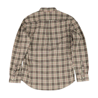 Brown Plaid Long Sleeve Button Down