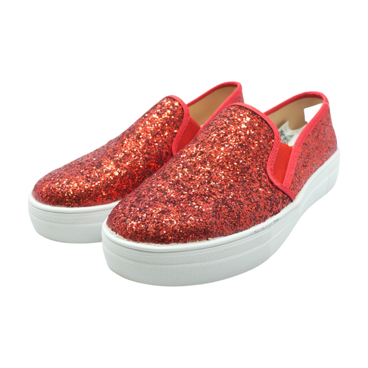 Red Slip-On Flats