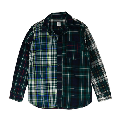 Green Plaid Long Sleeve Button Down