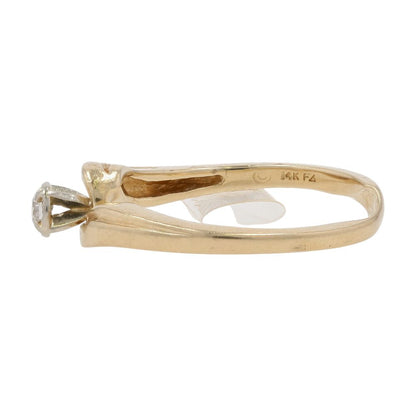 14K Gold Round Solitaire Diamond Bypass Engagement Ring