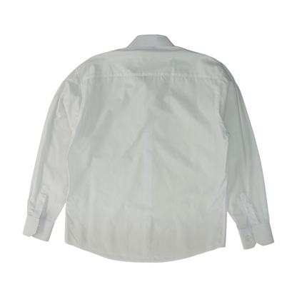 White Solid Long Sleeve Button Down