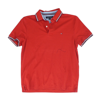 Red Solid Short Sleeve Polo