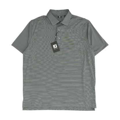 Gray Striped Short Sleeve Polo