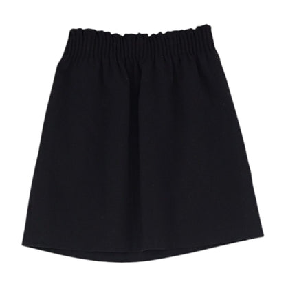 Black Solid Mini Skirt