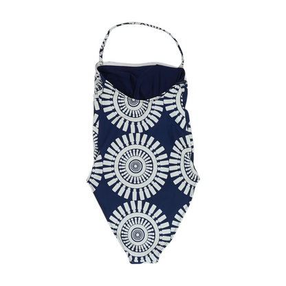 Navy Abstract One-Piece