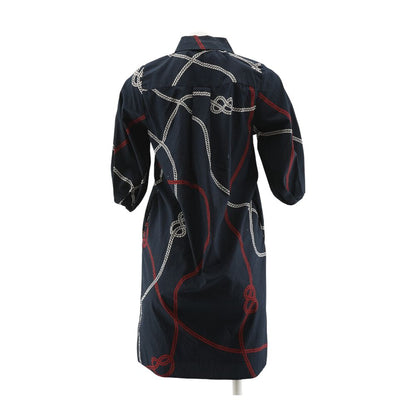 Navy Graphic Midi Dress