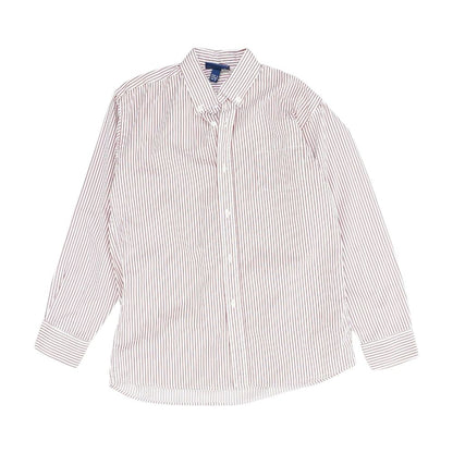 White Striped Long Sleeve Button Down