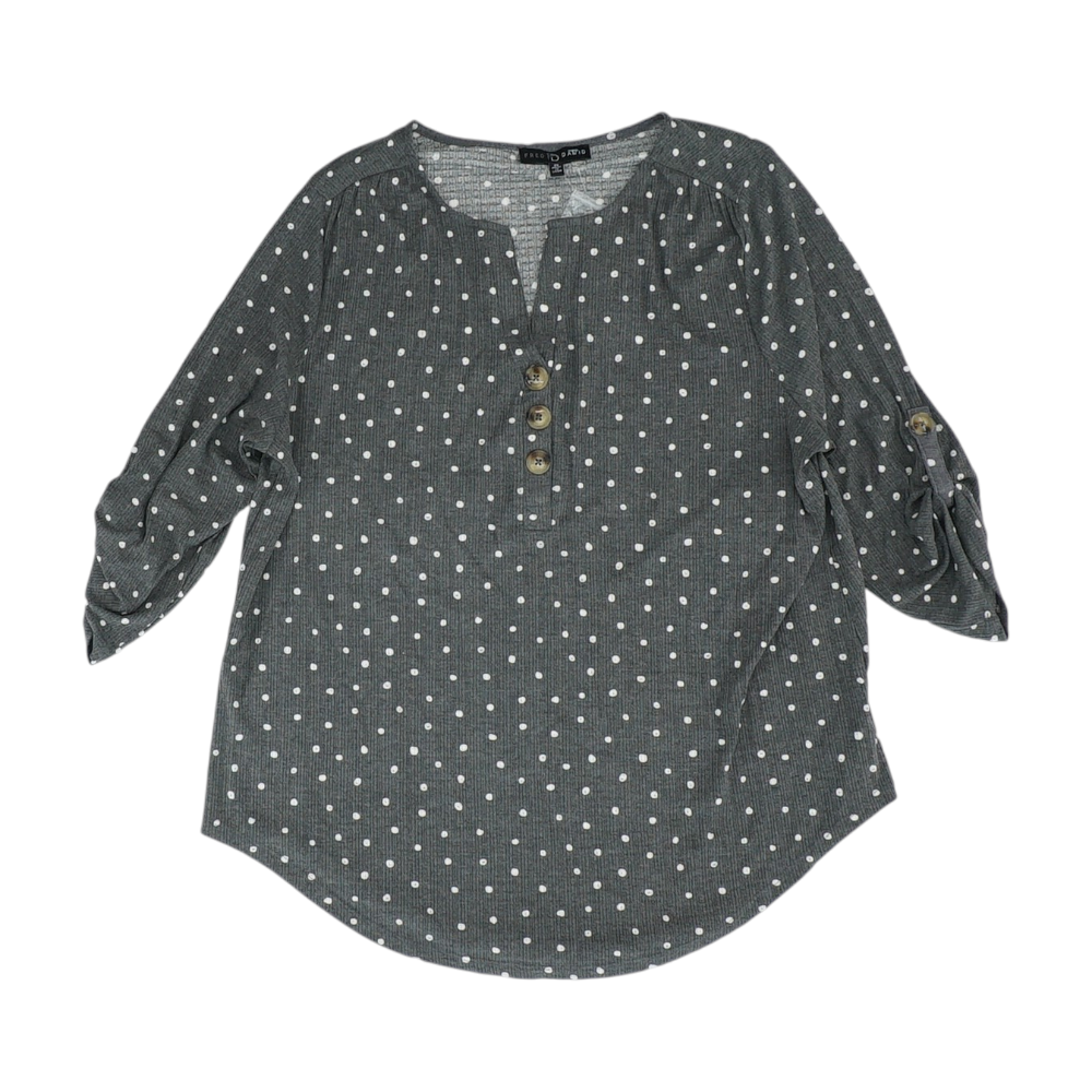 Fred David Gray Plus Size Polka Dot Blouse – Image 1