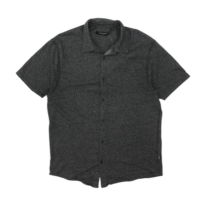Black Chevron Short Sleeve Button Down