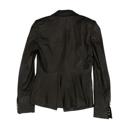 Black Solid 100% lamb Leather Jacket