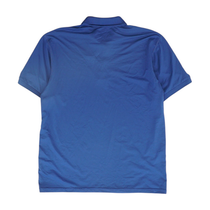 Blue Solid Short Sleeve Polo