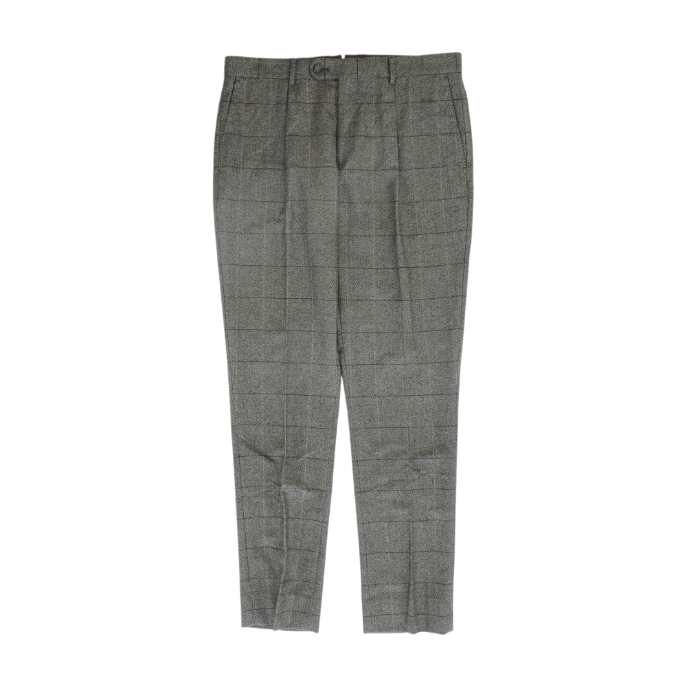 Brown Chevron Slim Pants