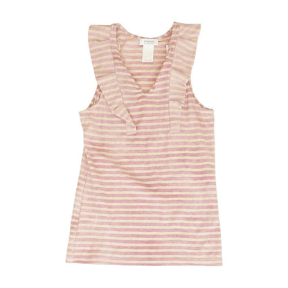 Pink Striped Sleeveless Blouse