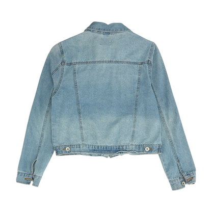 Blue Solid Denim Jacket
