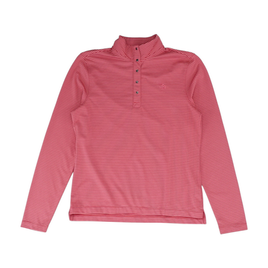 Red Striped 1/4 Zip Pullover