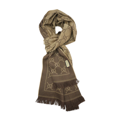GG Wool Scarf in Brown