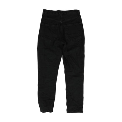 Black Solid Mid Rise Jeans