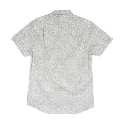 Gray Print Short Sleeve Button Down