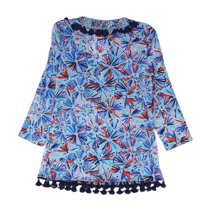Blue Floral Blouse