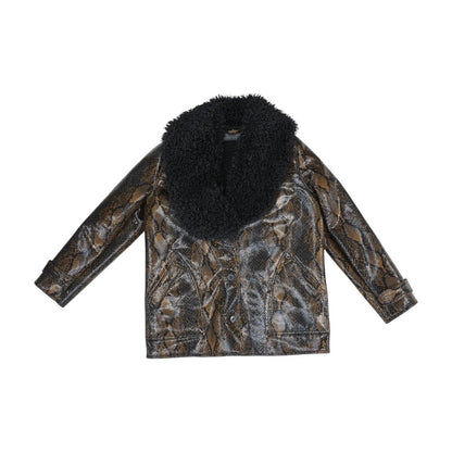 Brown Animal Print Topcoat