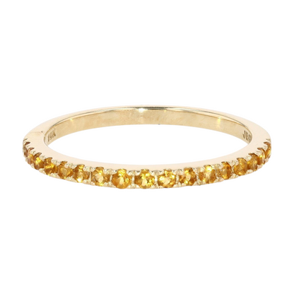 1/4 ctw 10K Yellow Gold Citrine Band Ring