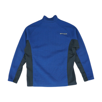 Blue Color Block 1/4 Zip Pullover