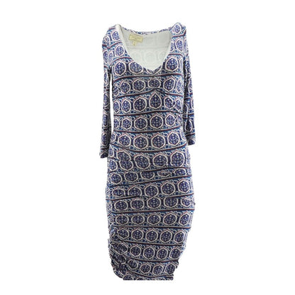 Blue Graphic Midi Dress