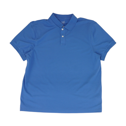 Blue Solid Short Sleeve Polo