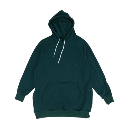 Green Solid Hoodie Pullover