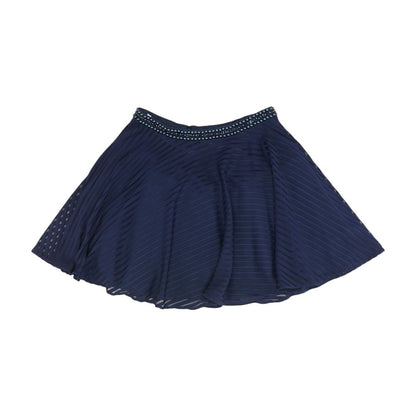 Navy Solid Midi Skirt