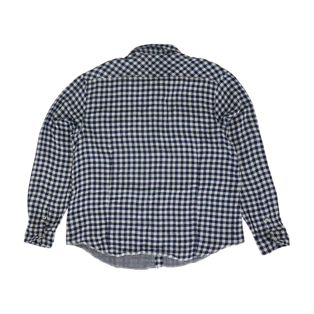 Navy Check Flannel Button Down