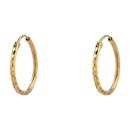 18K Yellow Gold Hoop Earrings