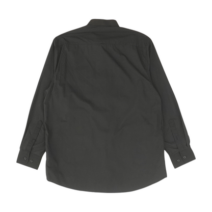 Black Solid Long Sleeve Button Down