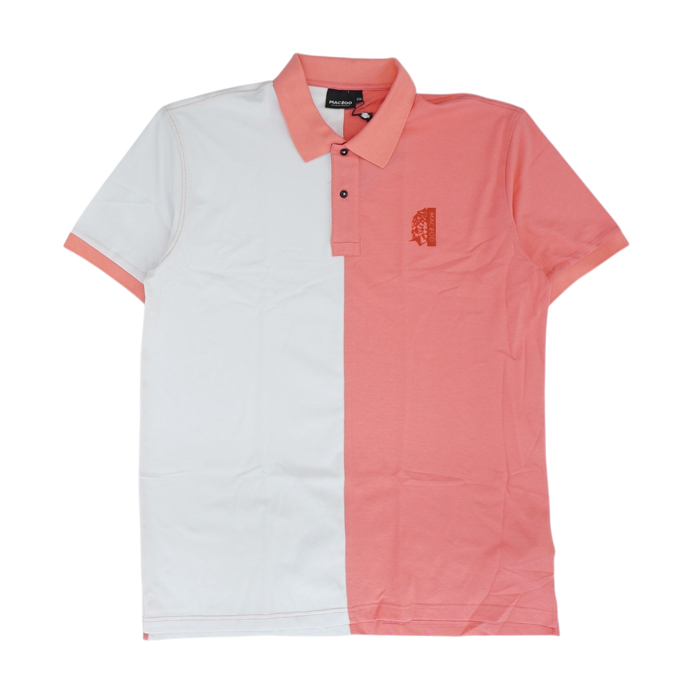 Pink Color Block Short Sleeve Polo