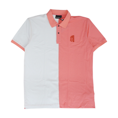 Pink Color Block Short Sleeve Polo