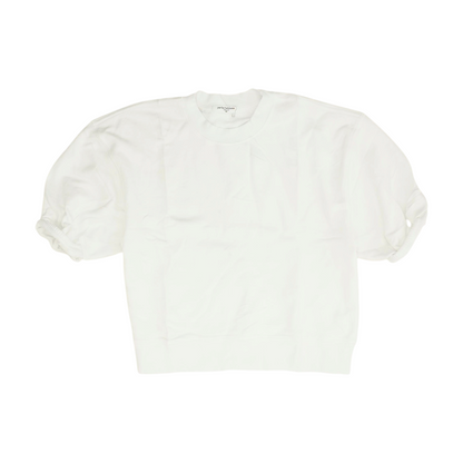 White Solid Sweatshirt Pullover