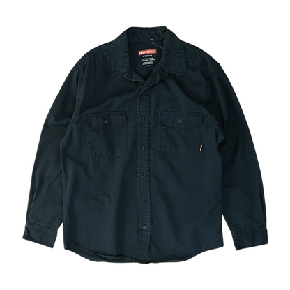 Navy Solid Long Sleeve Button Down